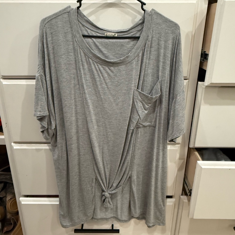 Free People Gray Women's Top with Front Knot